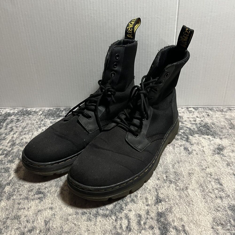 Dr. Martens COMBS Canvas Military Black Combat Boots 13M US